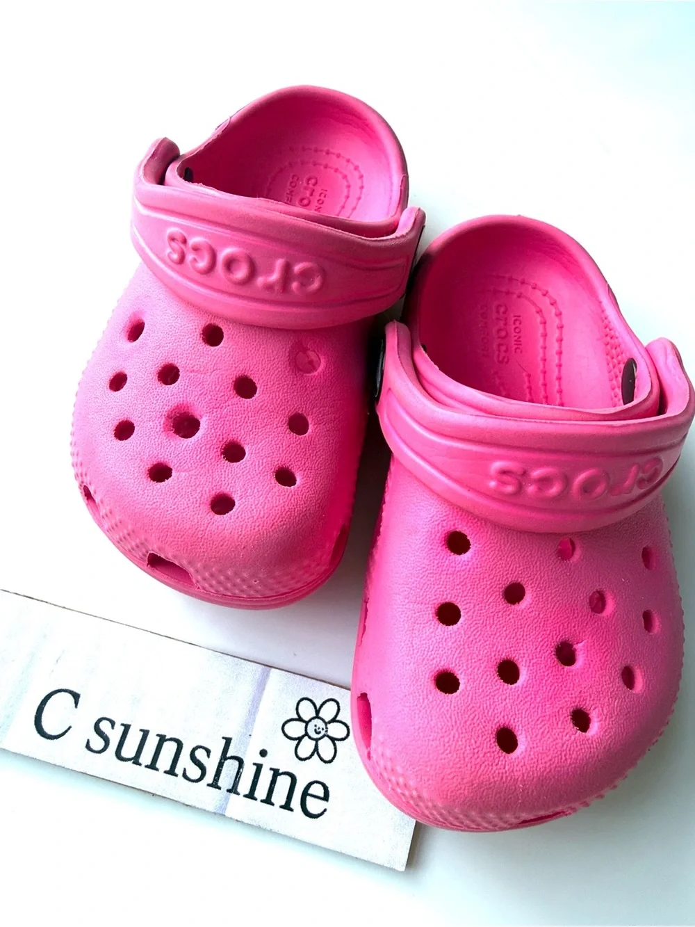 CROCS Kids Cushioned Clog in Hot Pink